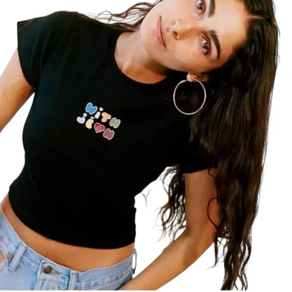 With Jean Graphic Baby Tee - Picture 1 of 7